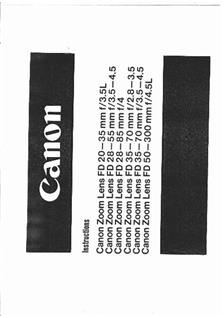 Canon 28-85/4 manual. Camera Instructions.